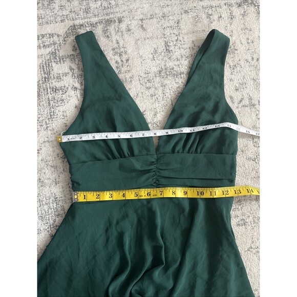 Lulus Celebration Time Emerald Green Sleeveless Tiered Midi Dress Size Small - Picture 5 of 8